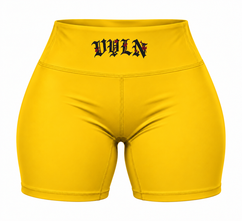 Yellow High-Waisted VYLN shorts